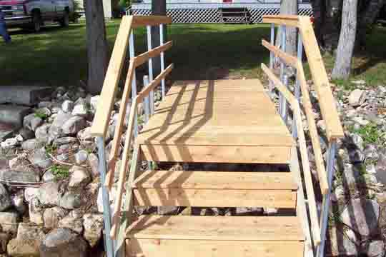 Dock looking up at stairway